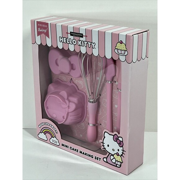 Hello Kitty Mini Cake Making Set 7 Piece 2 Silicone Molds Wisk Spatula and More - Picture 5 of 9